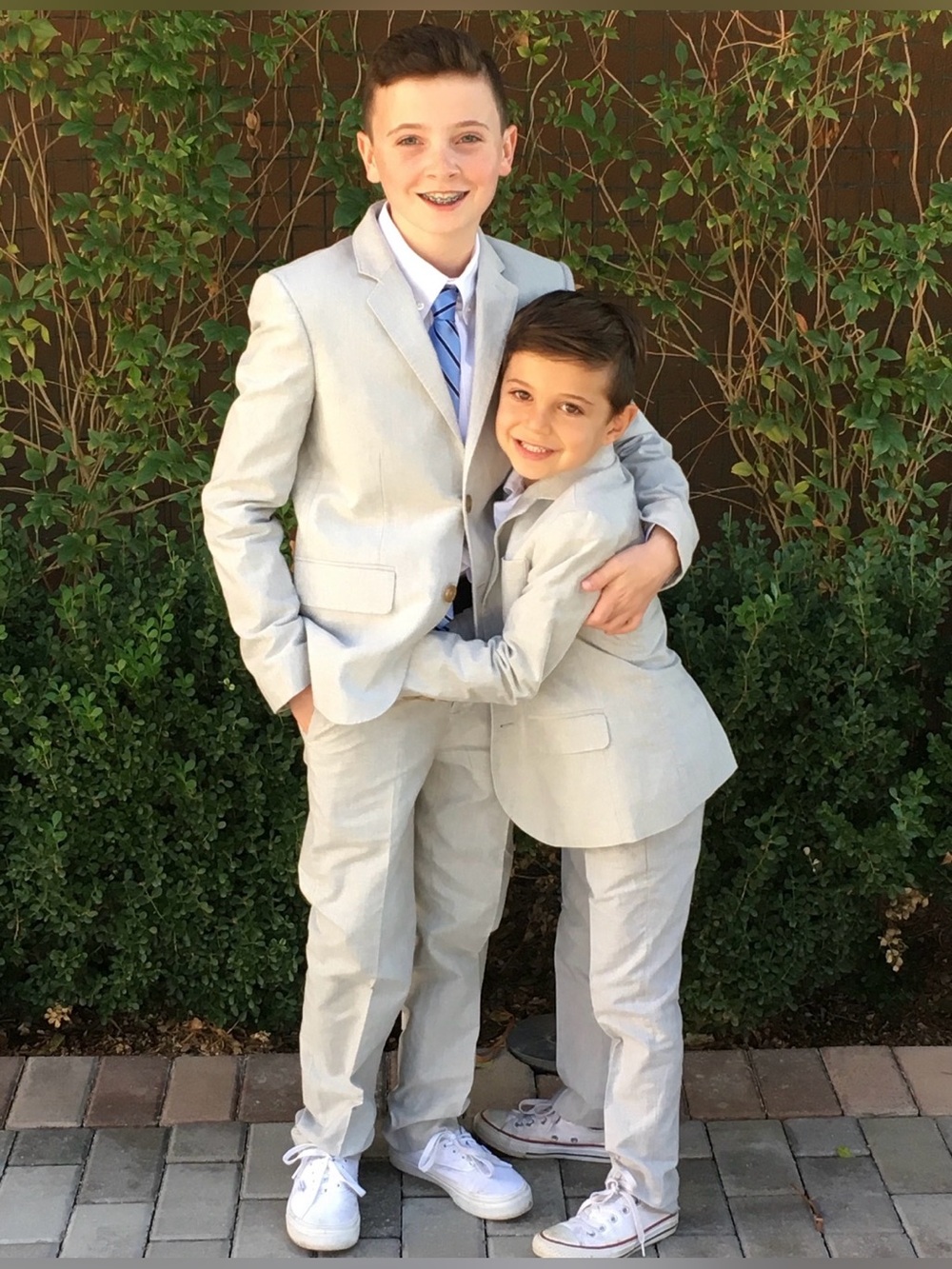Nordstrom Light Blue and Navy Striped Kids Tie